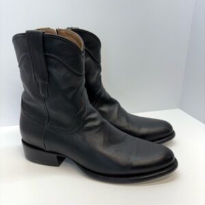 Tecovas The Dean Black Premium Leather Side Zip 8" Cowboy Boots Men's Size 11 D